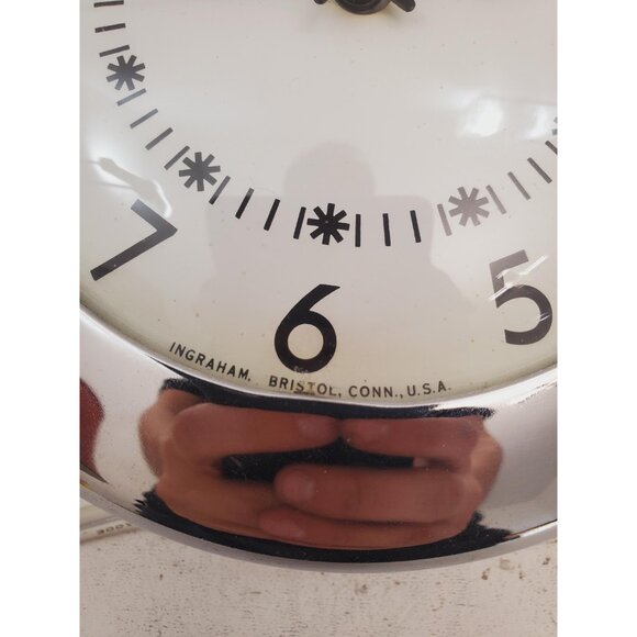 Vintage Mid Century Chrome Wall Clock Wafer Wall clock Kitchen clock - Vintage - Picture 3 of 10